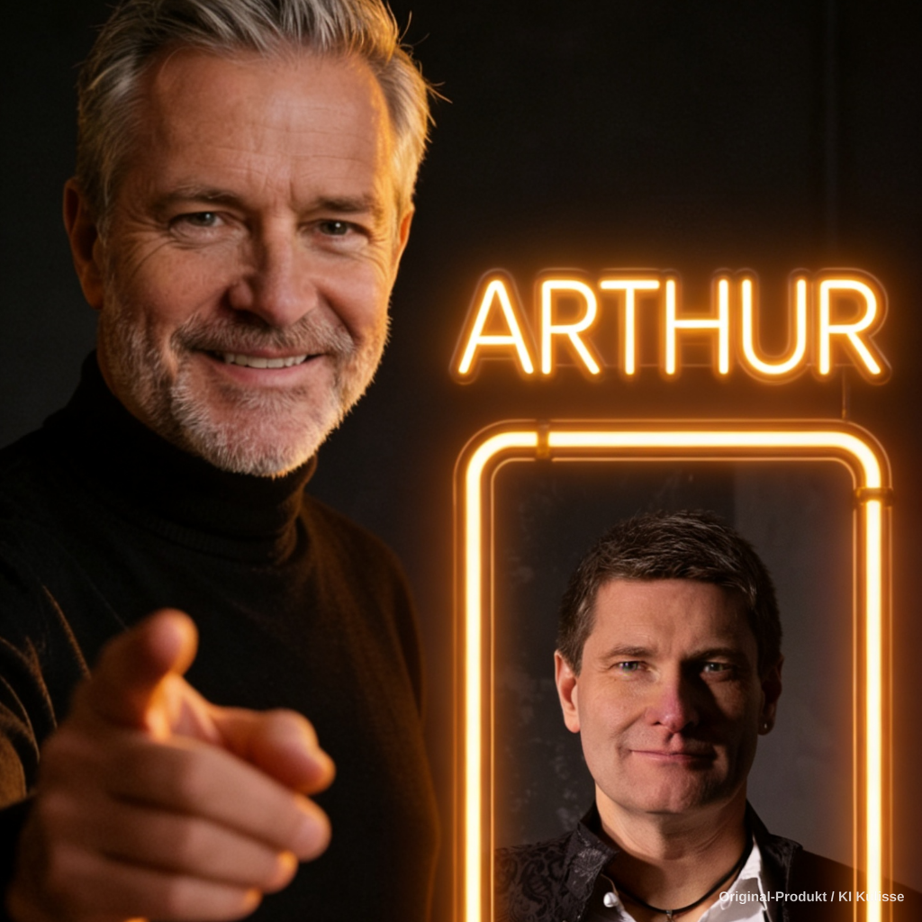 KI Figur Arthur führt durch das Video